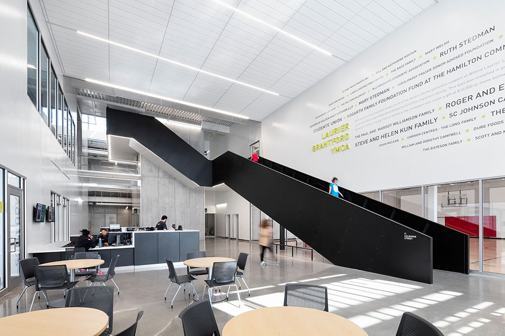 lobby of the Laurier Brantford YMCA