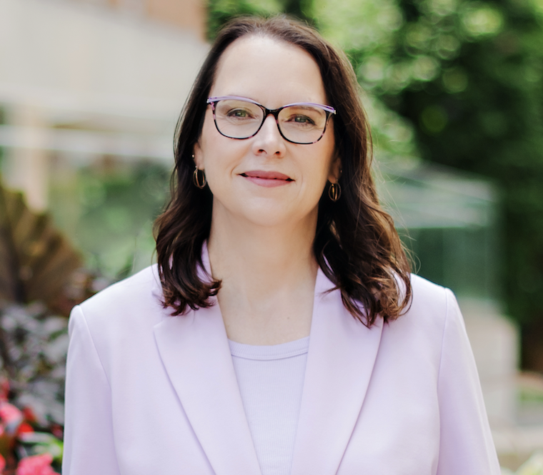 deb maclatchy in lavender suit