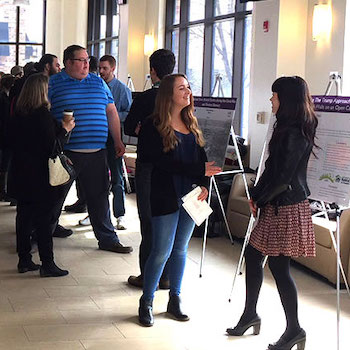 Students presenting posters