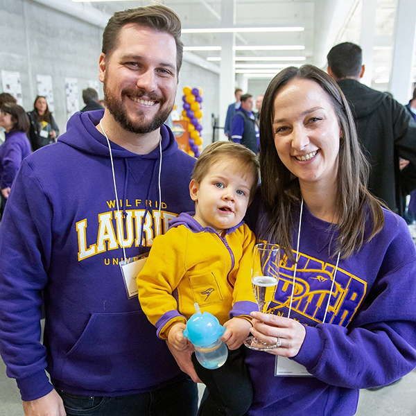 family at pre-game reception