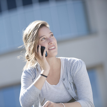 Student on phone