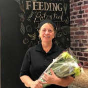 Woman holding flowers