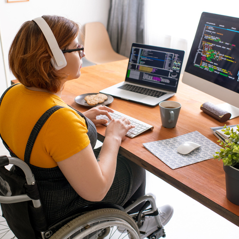 Woman in home office