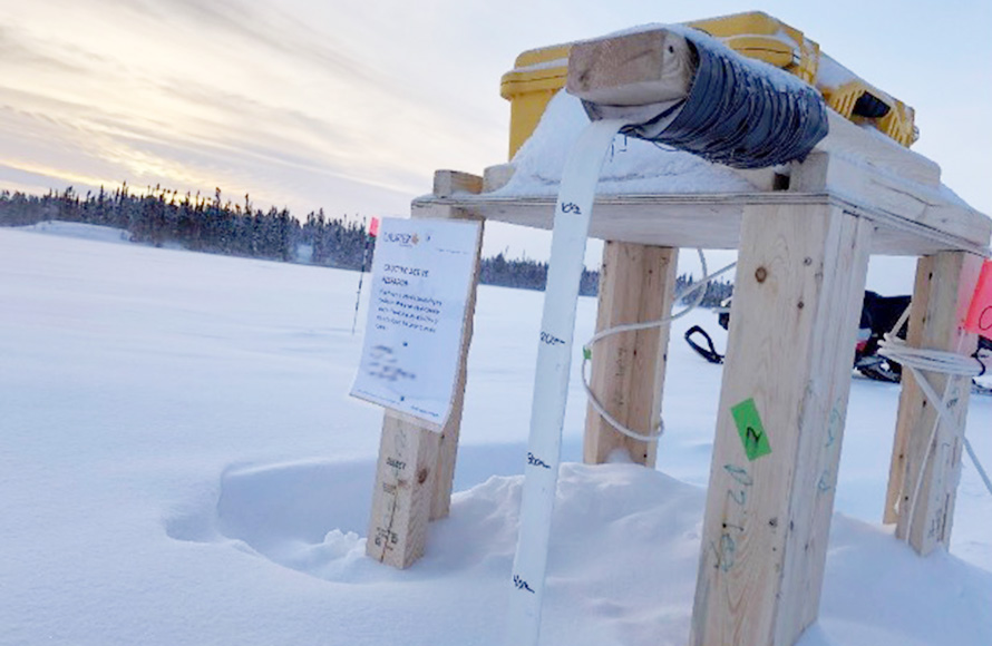 Sensor sitting on ice