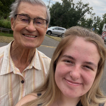 Mackenzie Schuler and her grandfather Wally.