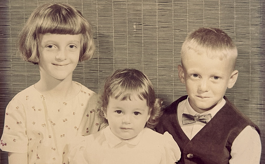 Cynthia Comacchio as a child with her siblings