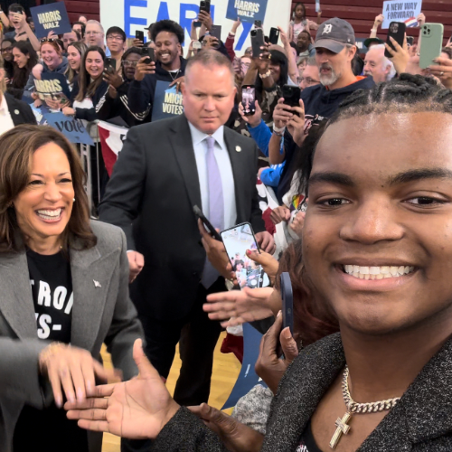 Eugene Anekwe and Kamala Harris